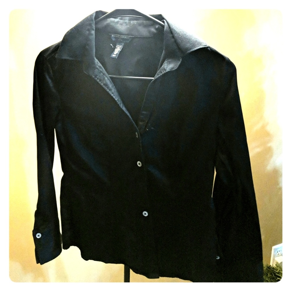 Banana Republic Black Button Shirt Size Petite XS